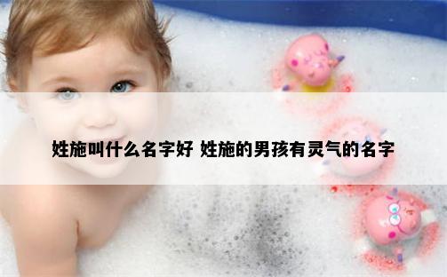 姓施叫什么名字好 姓施的男孩有灵气的名字