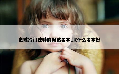 史姓冷门独特的男孩名字,取什么名字好