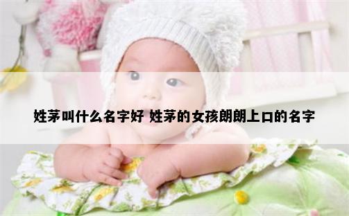 姓茅叫什么名字好 姓茅的女孩朗朗上口的名字