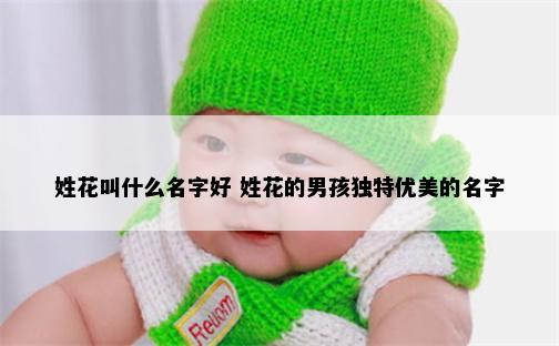 姓花叫什么名字好 姓花的男孩独特优美的名字