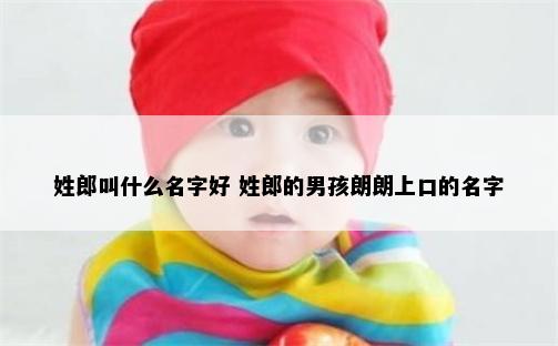 姓郎叫什么名字好 姓郎的男孩朗朗上口的名字