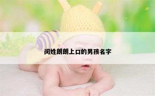 闵姓朗朗上口的男孩名字