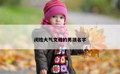 闵姓大气文雅的男孩名字